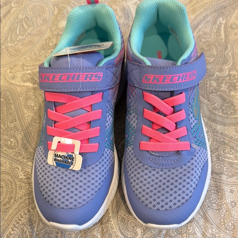 Skechers Kids Lavender Sneakers with Pink Accents